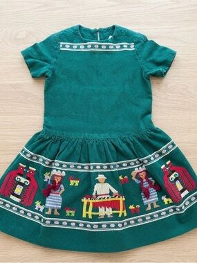 Vintage 90s Guatemalan Hand Embroidered Cotton Dress